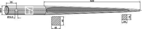 Dent chargeur - 45mm x 1250mm